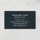 Carte De Visite Terrain De Baseball, Lecteur De Baseball, Coach Bu (Dos)