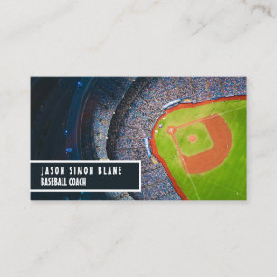 Carte De Visite Terrain De Baseball, Lecteur De Baseball, Coach Bu