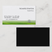 Carte De Visite Terrain vert avec arbres (Devant / Derrière)
