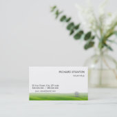 Carte De Visite Terrain vert avec arbres (Debout devant)