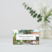 Carte De Visite Terrasse du Manor House Aquarelle Paysage (Debout devant)