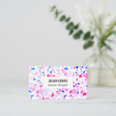 Carte de visite terrazzo chic en bleu rose violet (Debout devant)