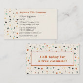 Carte De Visite Terrazzo Mason Carrelage, Couches Carrelage (Devant / Derrière)