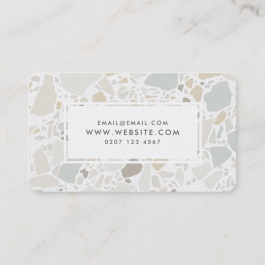 Carte De Visite Terrazzo Texture Simple Moderne Designer Intérieur (Dos)