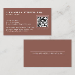 Carte De Visite Terre Cuite Moderne Or Rose Code QR Professionnel