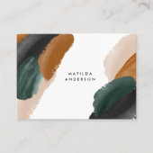 Carte De Visite Terre cuite verte abstraite aquarelle moderne uniq (Devant)