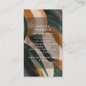 Carte De Visite Terre cuite verte abstraite aquarelle moderne uniq (Dos)