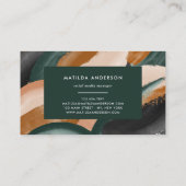 Carte De Visite Terre cuite verte abstraite aquarelle moderne uniq (Dos)