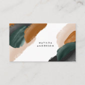 Carte De Visite Terre cuite verte abstraite aquarelle moderne uniq (Devant)