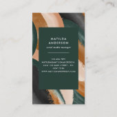 Carte De Visite Terre cuite verte abstraite aquarelle moderne uniq (Dos)