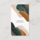 Carte De Visite Terre cuite verte abstraite aquarelle moderne uniq (Devant)