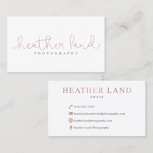 Carte De Visite Terre de Heather (Devant / Derrière)