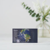 Carte De Visite Terre de la planète se levant au-dessus du soleil (Debout devant)