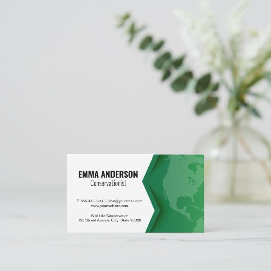 Carte De Visite Terre verte (Debout devant)