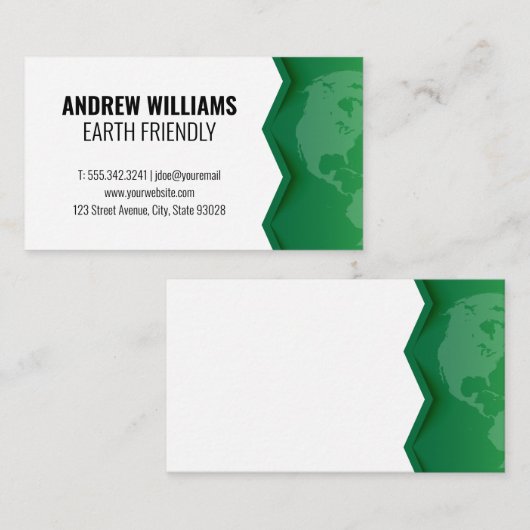 Carte De Visite Terre verte (Devant / Derrière)