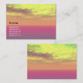 Carte De Visite TERRES VIRTUELLES Ciel jaune rose, Nuages (Devant / Derrière)