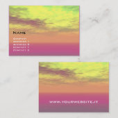 Carte De Visite TERRES VIRTUELLES / Nuages en jaune, rose, violet (Devant / Derrière)