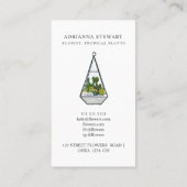 Carte De Visite Terreur-fleuriste de cactus vert d'eau moderne (Dos)