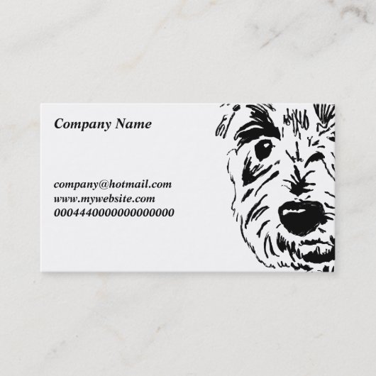Carte De Visite Terrier font face, nom de la société, (Devant)