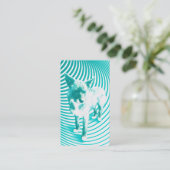 Carte De Visite Terrier turquoise (Debout devant)