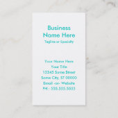 Carte De Visite Terrier turquoise (Dos)