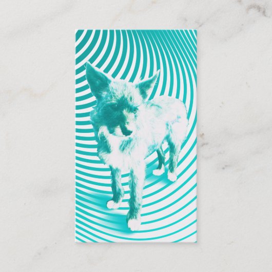 Carte De Visite Terrier turquoise (Devant)