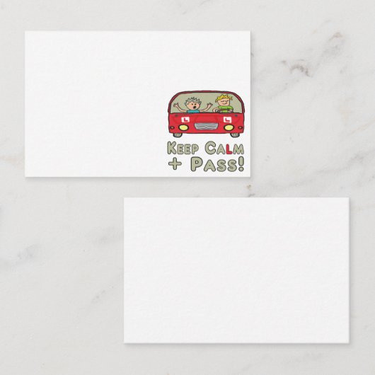 Carte De Visite Test de conduite calme (Devant / Derrière)