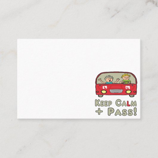 Carte De Visite Test de conduite calme (Devant)