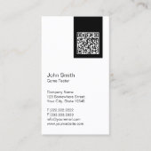 Carte De Visite Test de jeu de code QR moderne (Devant)