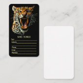 Carte De Visite Tête d'attaque du léopard (Devant / Derrière)