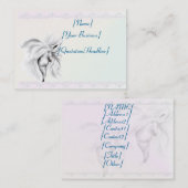 Carte De Visite Tête de cheval blanc (Devant / Derrière)