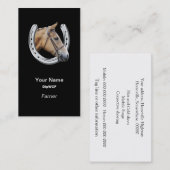 Carte De Visite Tête de cheval dans un maréchal-ferrant en fer à (Devant / Derrière)