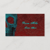 Carte De Visite Tête de crâne gothique Turquoise de tatouage flora (Devant)