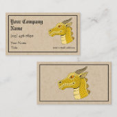 Carte De Visite Tête de dragon doré de profil (Devant / Derrière)