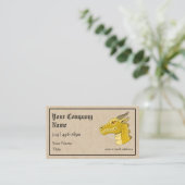Carte De Visite Tête de dragon doré de profil (Debout devant)
