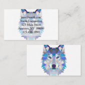 Carte De Visite Tête de loup polygonale géométrique (Devant / Derrière)
