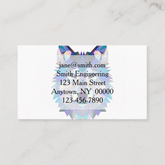 Carte De Visite Tête de loup polygonale géométrique (Devant)