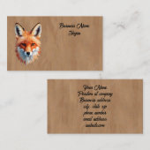 Carte De Visite Tête de renard rouge (Devant / Derrière)