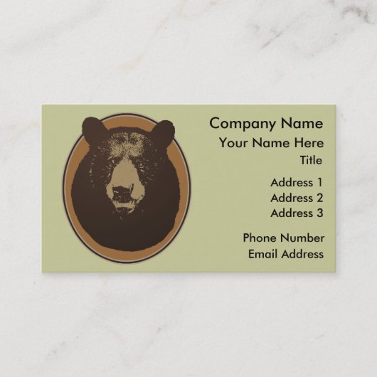 Carte De Visite Tête d'ours empaillée graphique (Devant)
