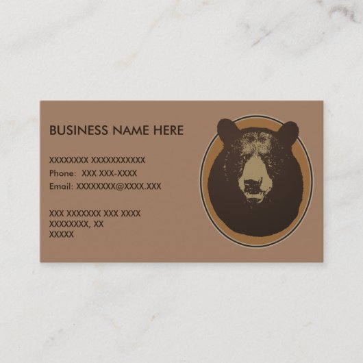 Carte De Visite Tête d'ours empaillée montée Graphique (Devant)