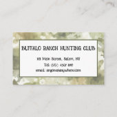 Carte De Visite Tête du club de chasse Camouflage (Dos)