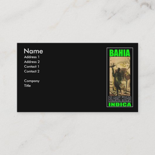 CARTE DE VISITE TÊTE NOIRE DE BAHIA (Devant)