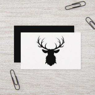 Carte De Visite Tête noire de cerfs communs avec la silhouette