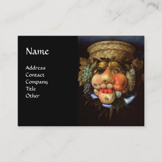 Carte De Visite Tête réversible avec panier de fruits (Devant)