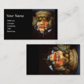 Carte De Visite Tête réversible avec panier de fruits (Devant / Derrière)