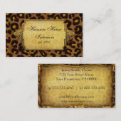 Carte De Visite Têtes de léopard d'or d'empreinte de léopard (Devant / Derrière)