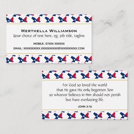 Carte De Visite TEXAS | Écriture chrétienne | John 3:16 (Devant / Derrière)