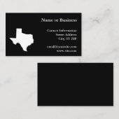 Carte De Visite Texas en blanc et noir (Devant / Derrière)