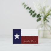 Carte De Visite Texas Lone Star Drapeau effet verre Texan (Debout devant)