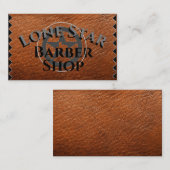 Carte De Visite Texas Lone Star sur Cuir Brown sur (Devant / Derrière)